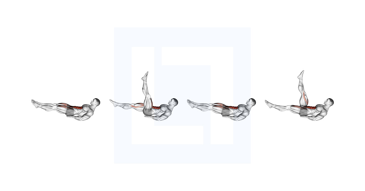 Alternate Leg Raise With Head Up