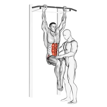 Assisted Hanging Knee Raise With Throw Down