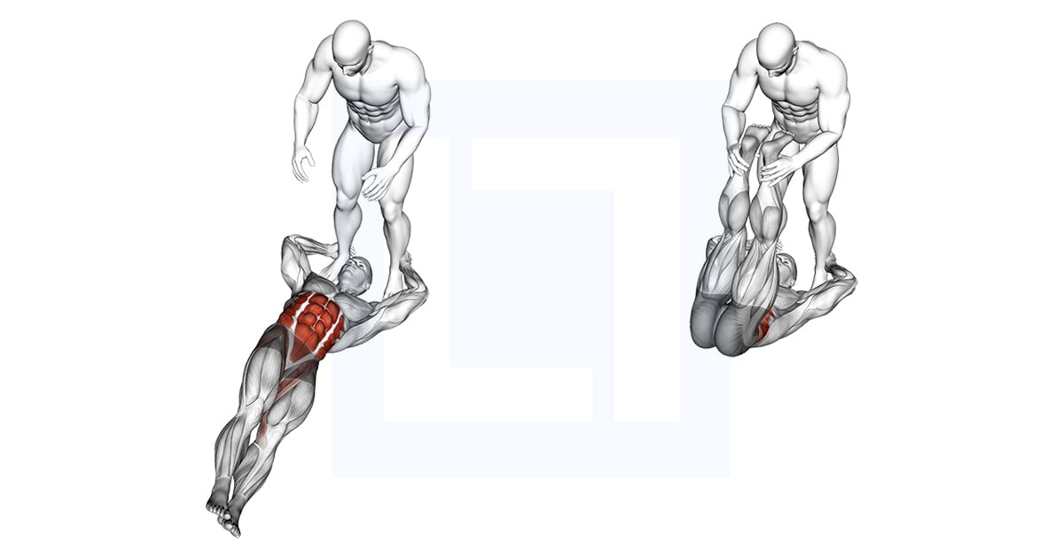 Assisted Lying Leg Raise With Lateral Throw Down
