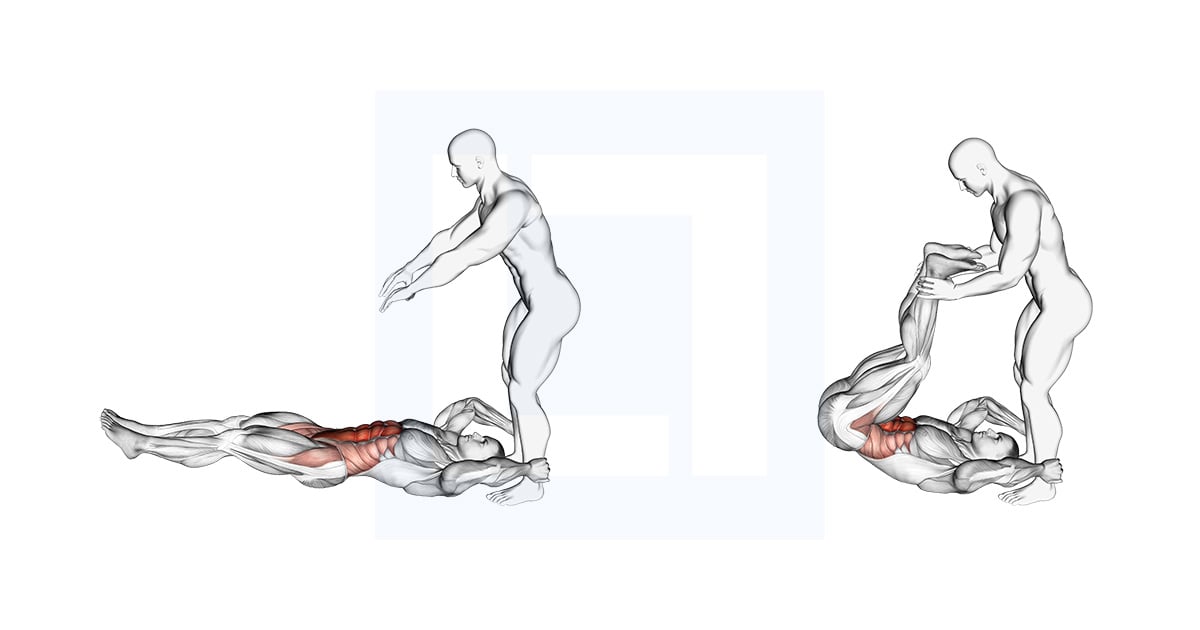 Assisted Lying Leg Raise With Throw Down