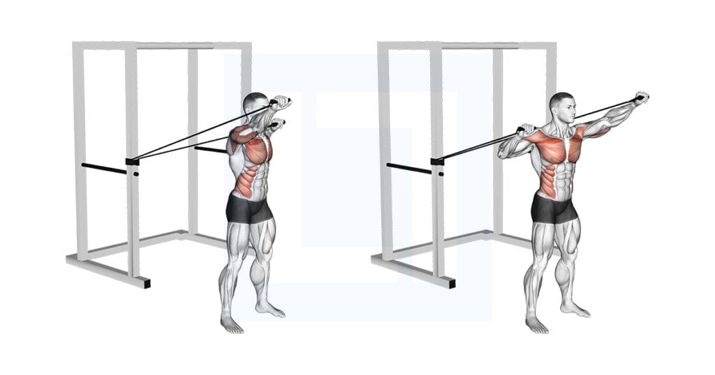 Band Alternate Incline Chest Press With Twist
