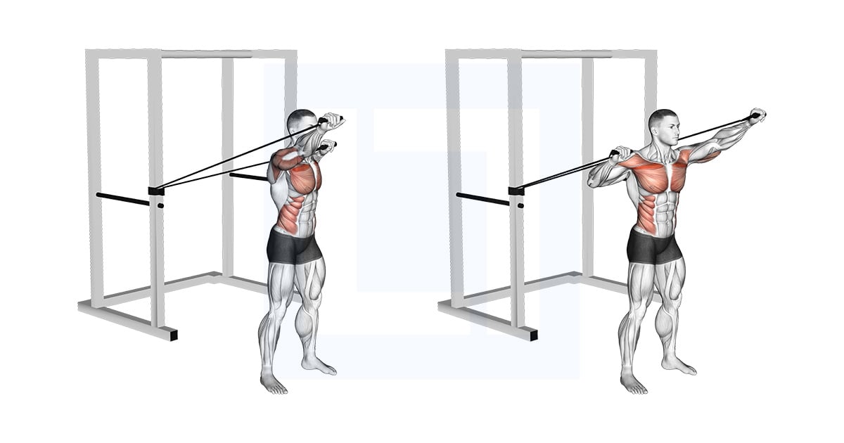 Band Alternate Incline Chest Press With Twist