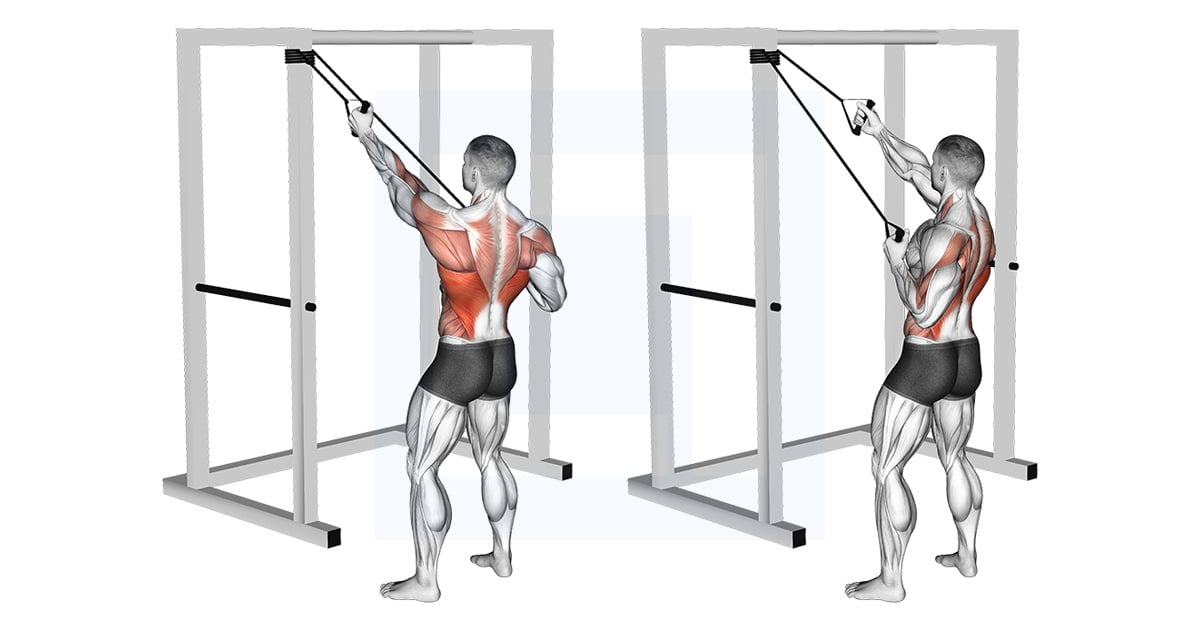Band Alternate Lat Pulldown With Twist