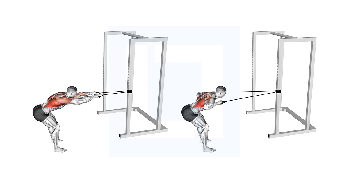 Band Bent Over Lat Pulldown