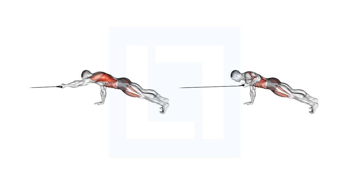 Band Front Plank With Single Arm Pulldown