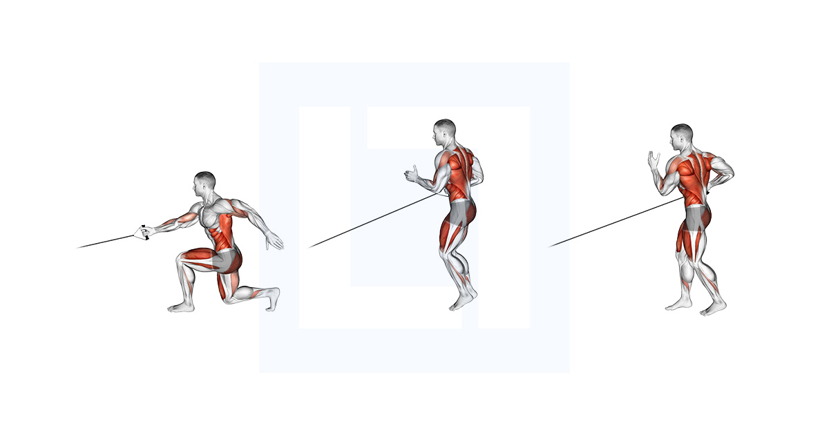 Band Jump Lunge With Single Arm Row