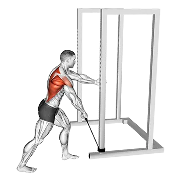 Band One Arm Standing Wide Grip Low Row