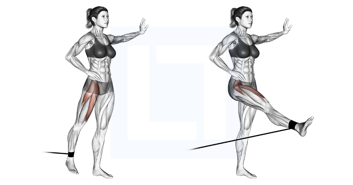 Band Standing Straight Leg Raise
