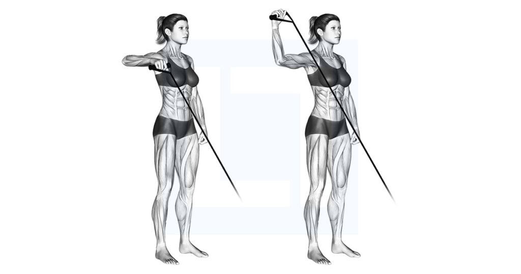 Upright Rotation Band Upright Shoulder External Rotation Exercise Guide