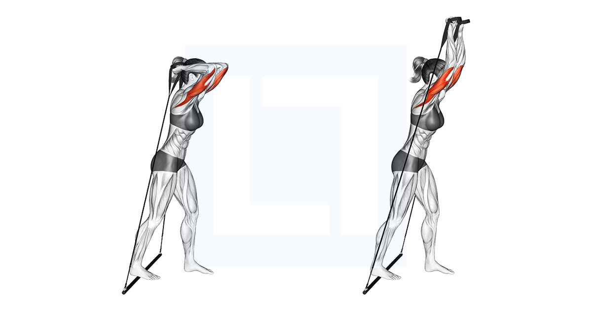 Bar Band Standing Triceps Extension