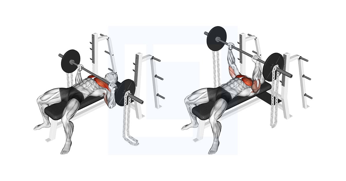 Barbell Bench Press Against Chains