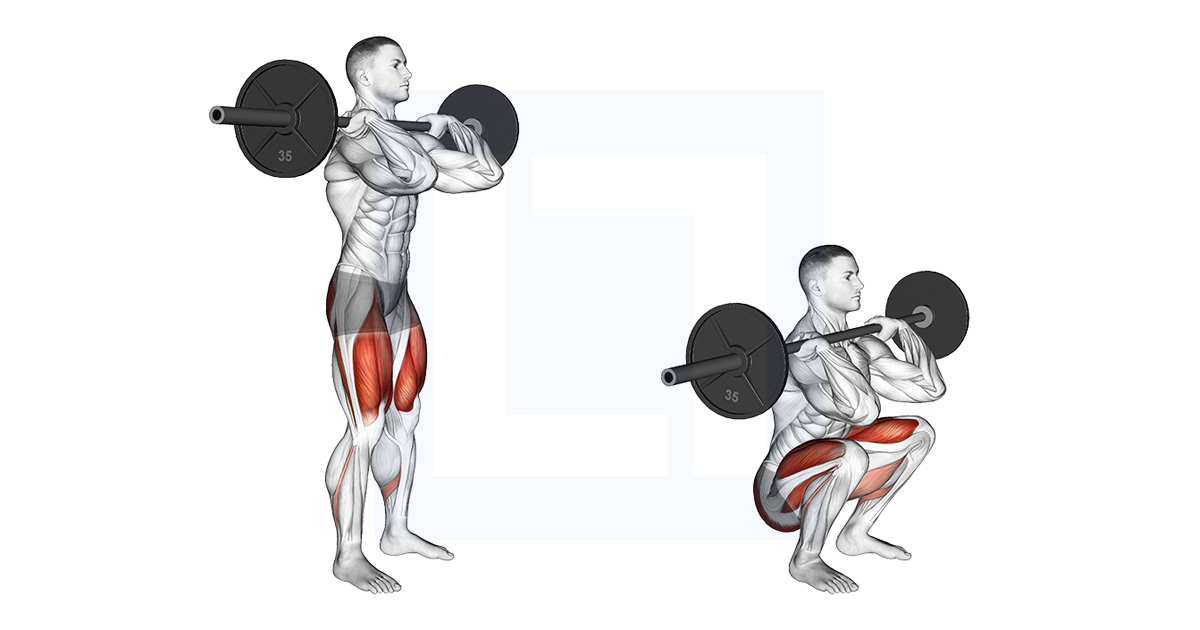Barbell Clean Grip Front Squat