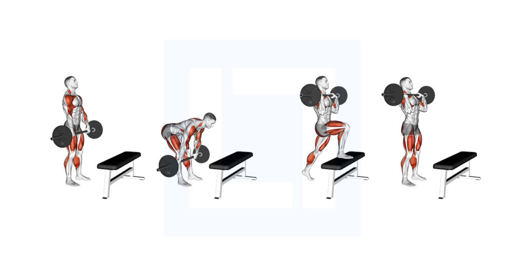 Barbell Complex Stiff Leg Deadlift Clean Step