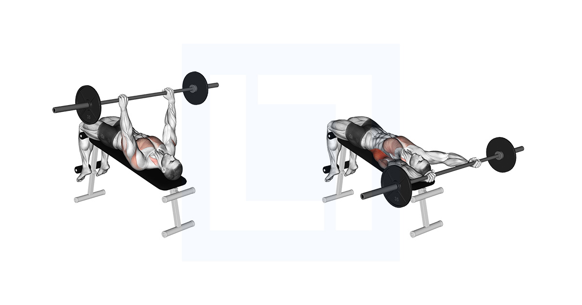 Barbell Decline Wide Grip Pullover