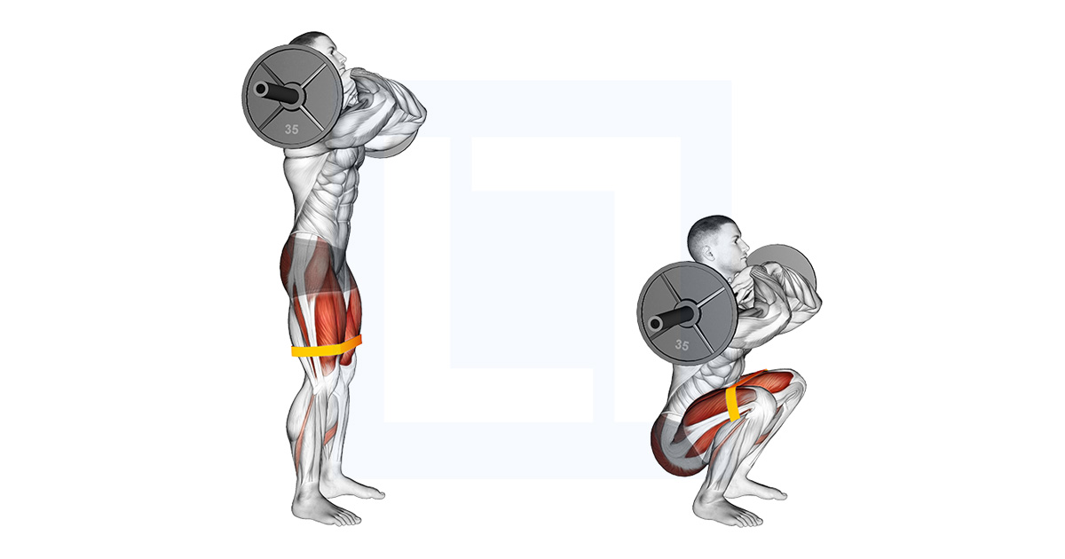 Barbell Front Chest Squat With Resistance Band