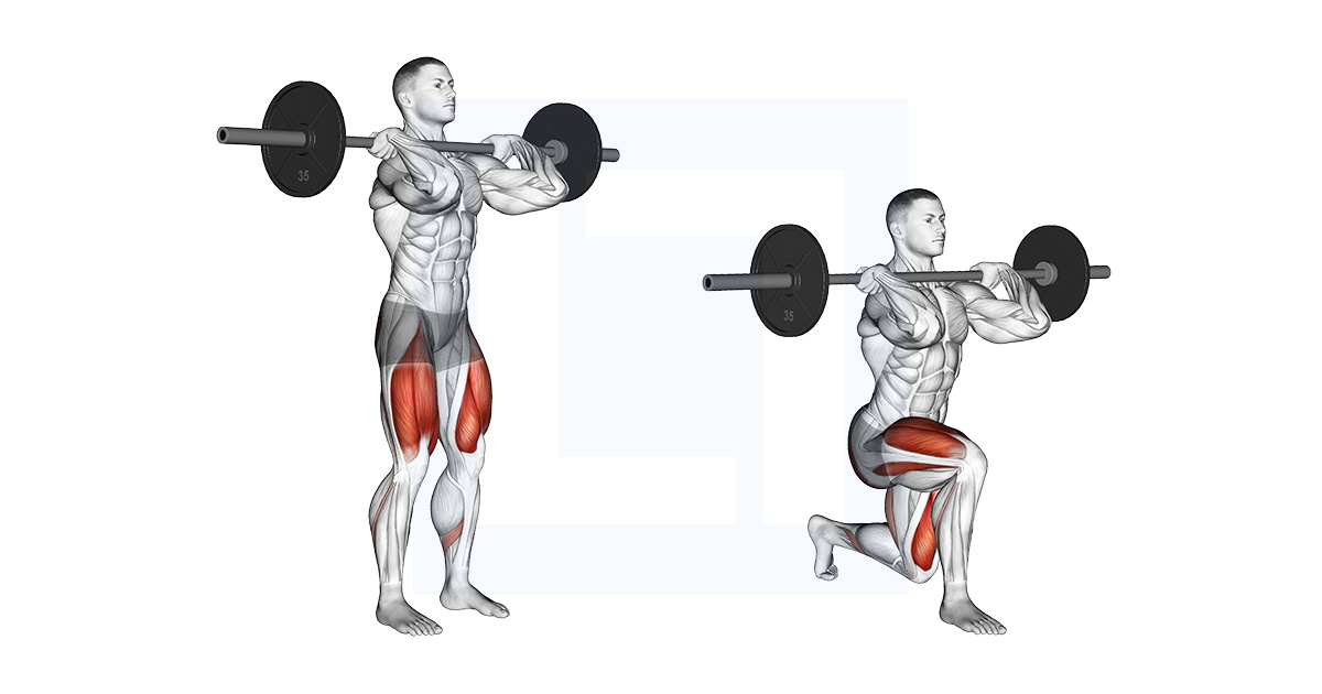 Barbell Front Rack Rear Lunge