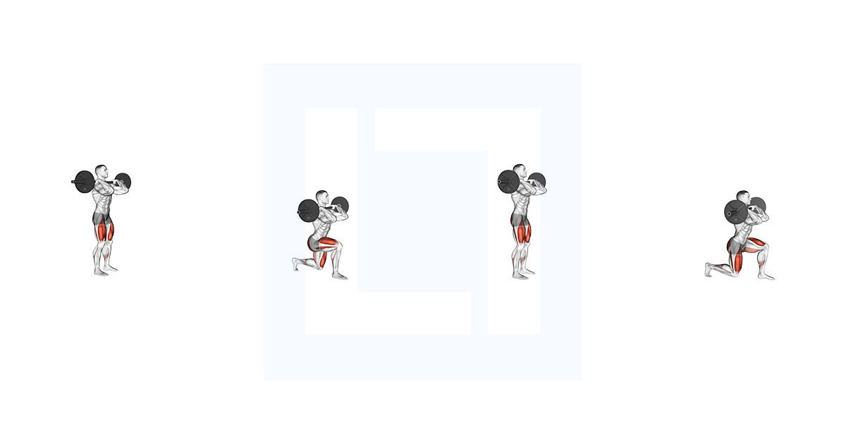 Barbell Front Rack Walking Lunge