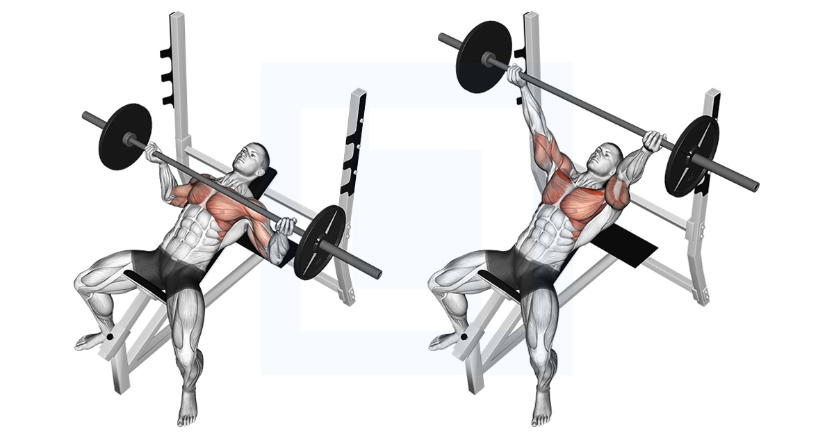 Barbell Incline Wide Reverse Grip Bench Press