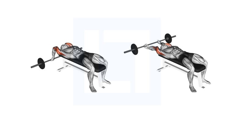 Barbell Lying Close Grip Tri Extension: Tate Press