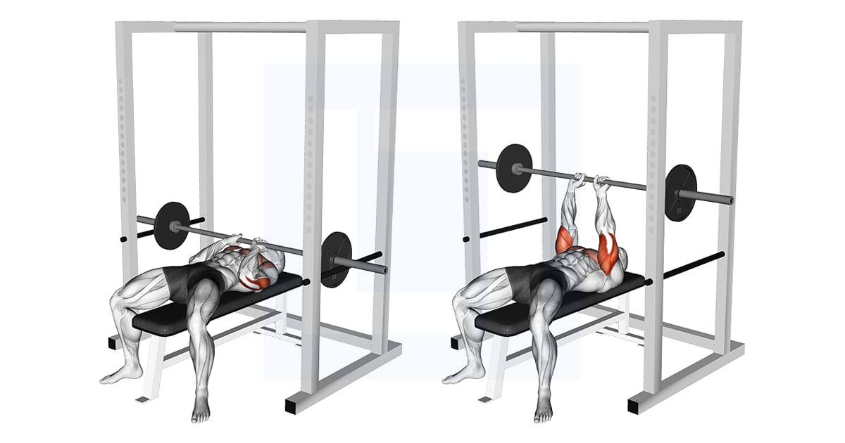 Barbell Pin Close Grip Bench Press