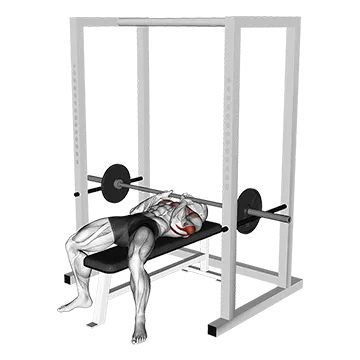 Barbell Pin Close Grip Bench Press