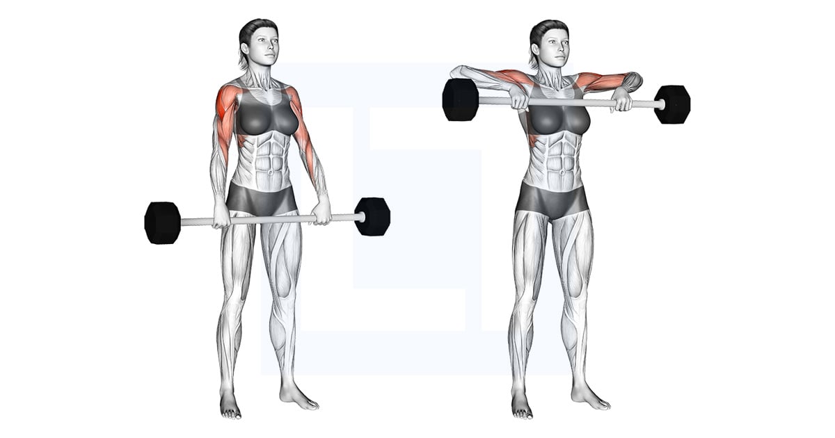 Barbell Shoulder Grip Upright Row