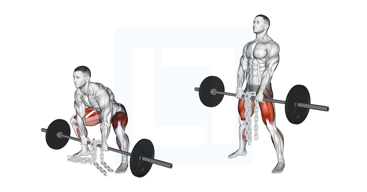 Barbell Weighted Chains Sumo Deadlift