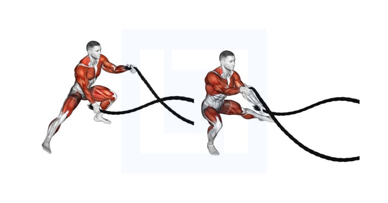 Back Side Rope Battling Ropes Alternate Arms Side Lunge Guide