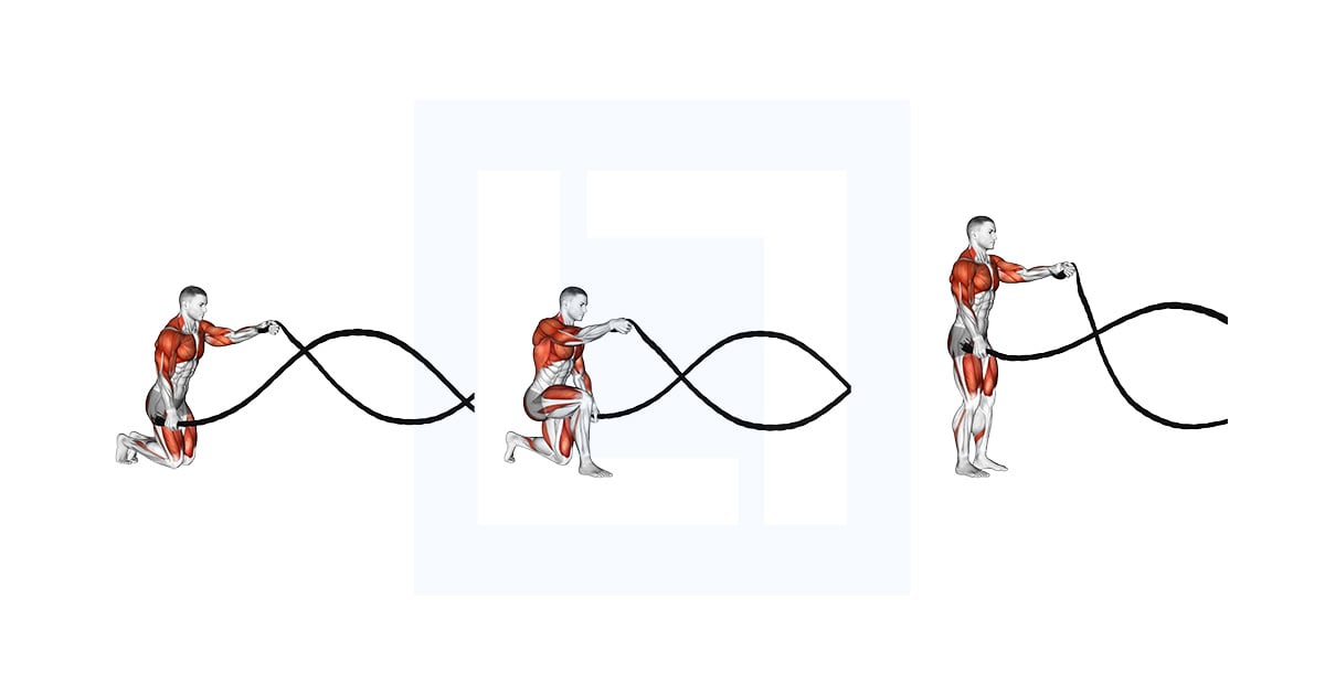 Battling Ropes Alternating Waves With Kneeling Get Up