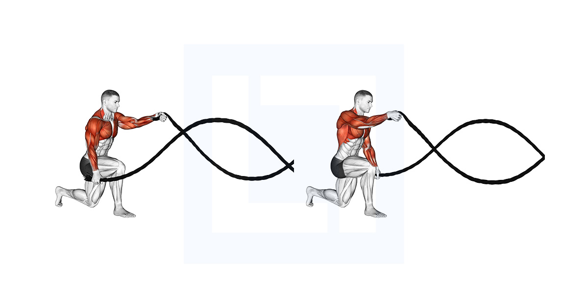 Battling Ropes Half Kneeling