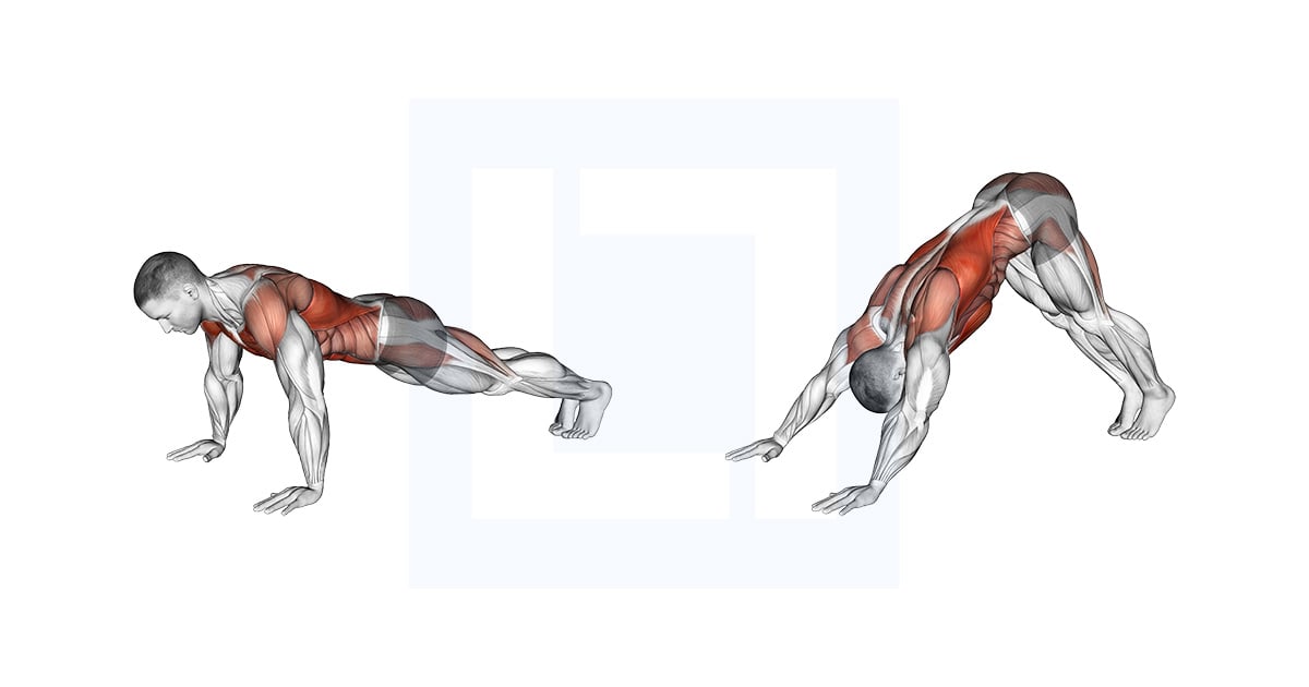 Bodyweight Front Plank to Downward Dog