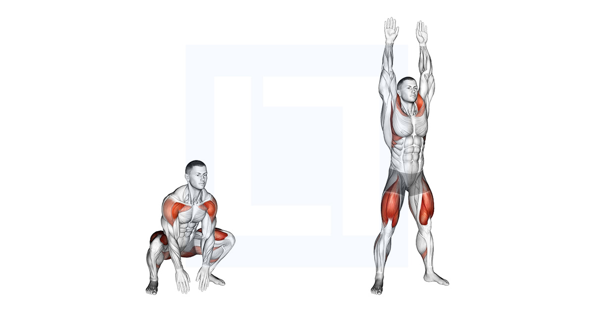 Bodyweight Full Squat With Overhead Press