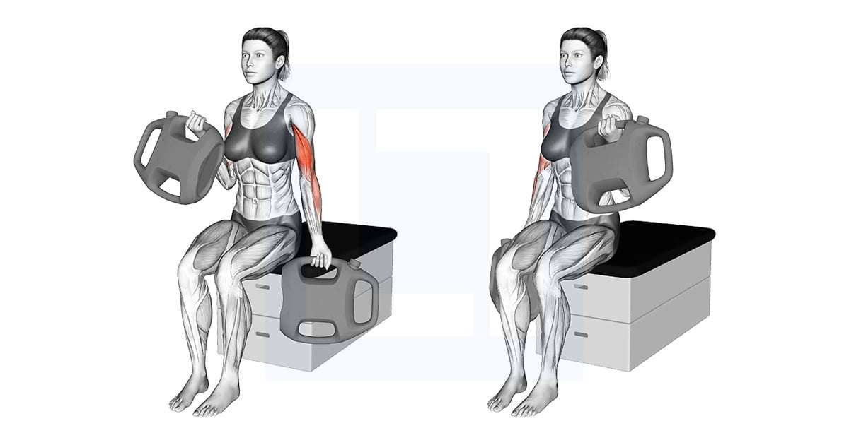 Bottle Weighted Alternate Biceps Curl