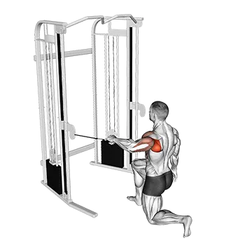 Cable Kneeling Shoulder 90 Degrees External Rotation Press