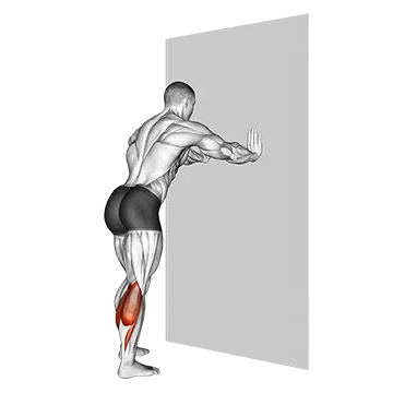 Calf Stretch With Hands Against Wall