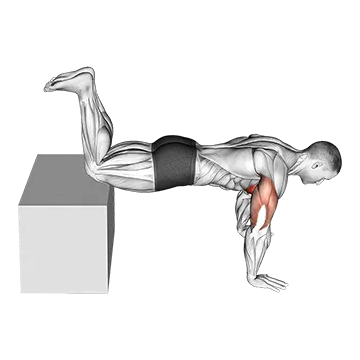 Decline Kneeling Push Up on Box