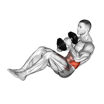 Dumbbell Russian Twist With Legs Floor Off