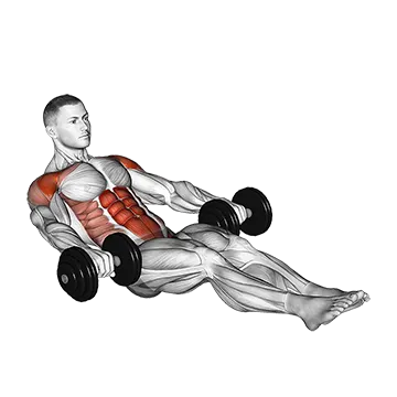Dumbbell Seated Tuck Crunch on Floor