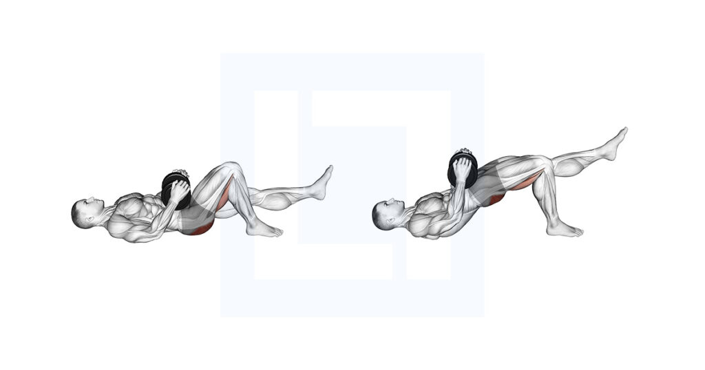 Dumbbell Single Leg Glute Bridge Loaded Unilateral Bridge
