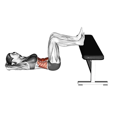 Floor Crunch Feet on Bench