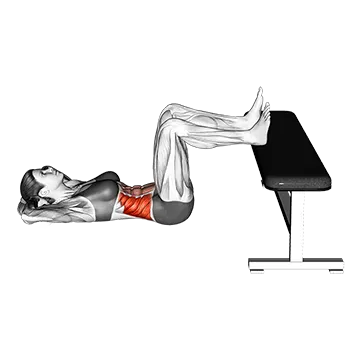 Floor Twisting Crunch Feet on Bench
