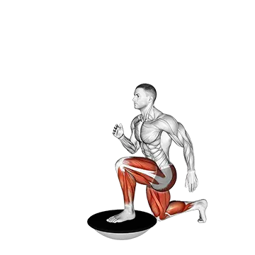Best Bosu Ball Workouts High Knee Lunge On Bosu Ball