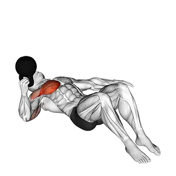 Kettlebell Lying on Floor Single Arm Bottoms Up Chest Press