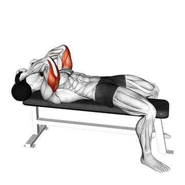 Kettlebell Lying Triceps Extension Skull Crusher