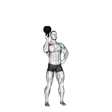 Kettlebell Standing Bottoms Up One Arm Shoulder Press