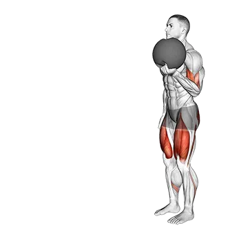 Medicine Ball Lunge With Biceps Curl