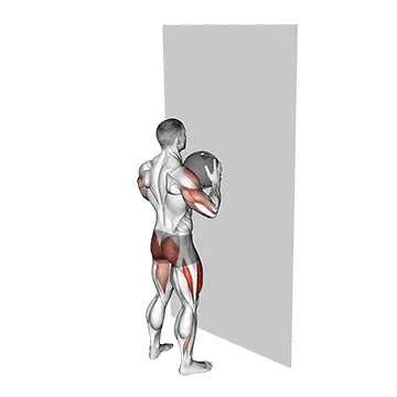 Medicine Ball Throw Squat With Wall