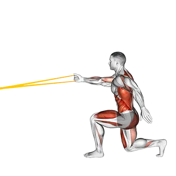 Resistance Band High Knee Lunge With Single Arm Row