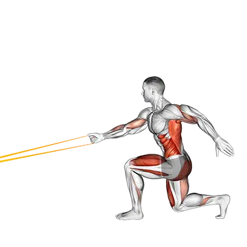 Resistance Band Jump Lunge With Single Arm Row
