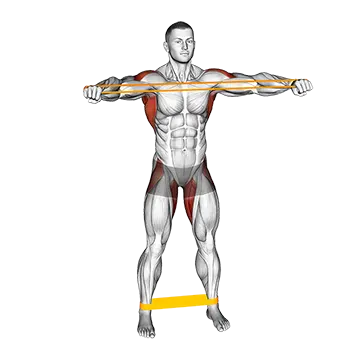 Best Resistance Band Chest Workouts Resistance Band Standing Front Warming Up